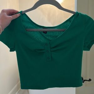 Green crop top
